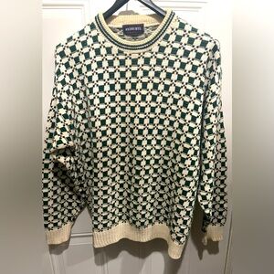 Andhurst sweater green checkers pattern